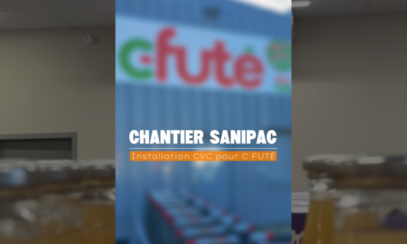 Installation d'unités de climatisation plafonniers et cassettes 360 degrés dans le magasin C FUTÉ par Sanipac.